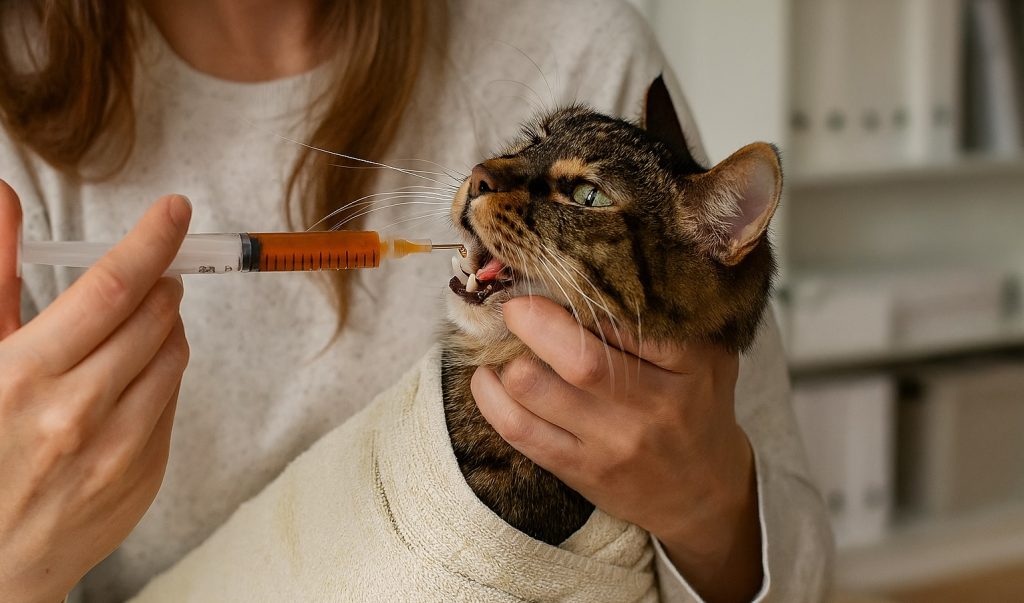 How to Give a Cat Liquid Medicine Safely