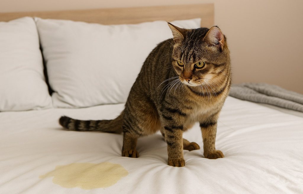 Why does my cat pee on my bed