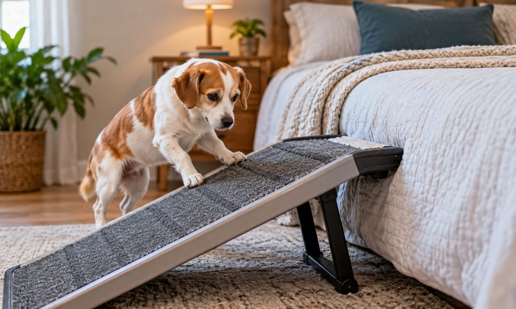 How To Train A Timid Dog To Use A Bed Ramp